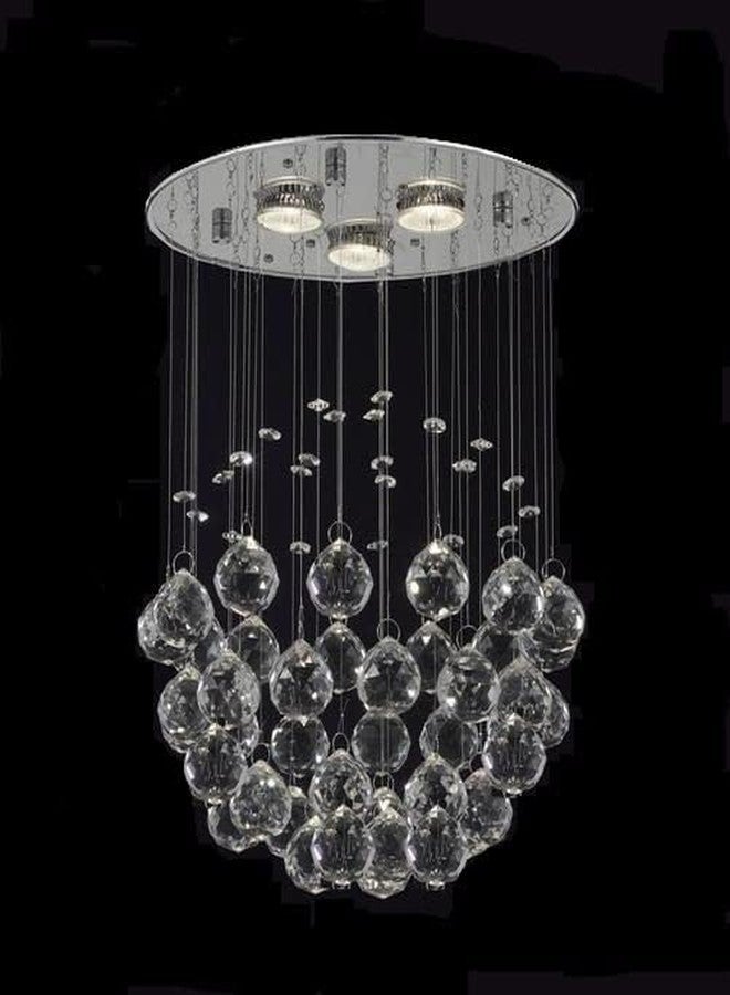 CRYSTA WORLD round K9 Crystal Chandelier Light Fixture with 4 Lights ( White,L12"/W12"/H18") - Image 1